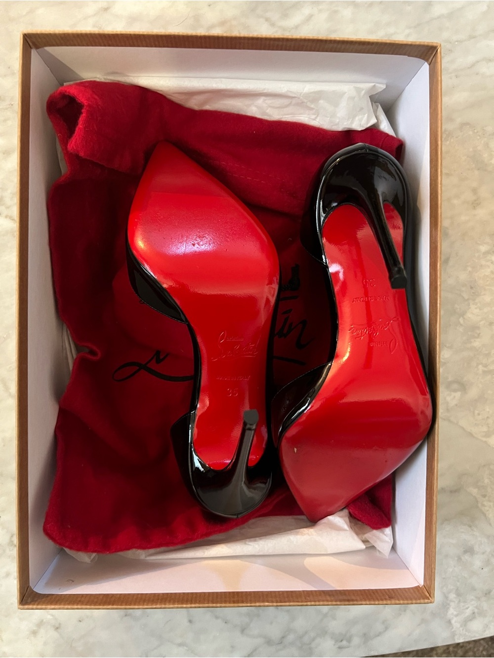 Christian Louboutin Black Patent Iriza 100 Pumps - Picture 4 of 6